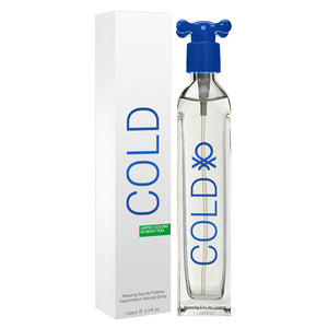 Cold Cologne by Benetton, A citrusy, fresh scent, Cold by Benetton, is good for everyday wear and has a well-rounded composition that appeals to both men and women.  Notes:  After the initial aldehydic notes fade into the background, floral scents of lavender and geranium come to the surface and mix with a little spice derived from coriander. At the base, white musk and patchouli help the fragrance last well into the day and give it a moderate to heavy sillage.